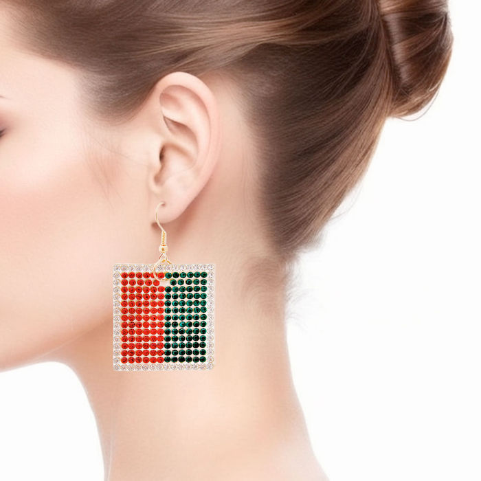Red and Green Two Sided Earrings Order Wholesale