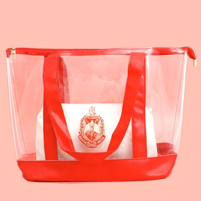 Wholesale Tote Red Clear Delta Sorority Bag for Women