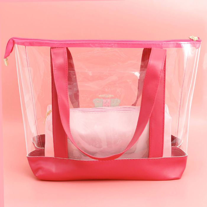 Clear pink tote bag new arrivals