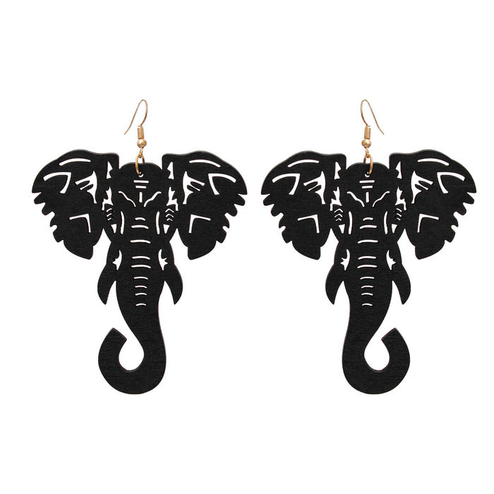 Wood elephant earrings outlet