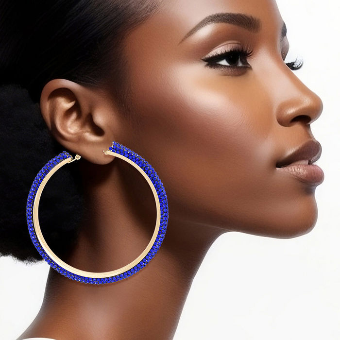 Royal blue rhinestone earrings shop