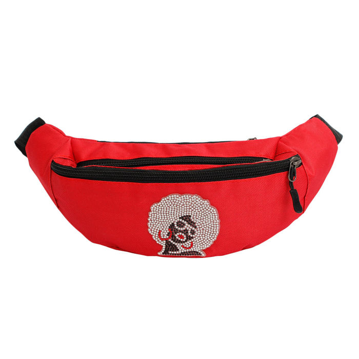 Wholesale Fanny Pack Red Afro Rhinestone Bag for Women