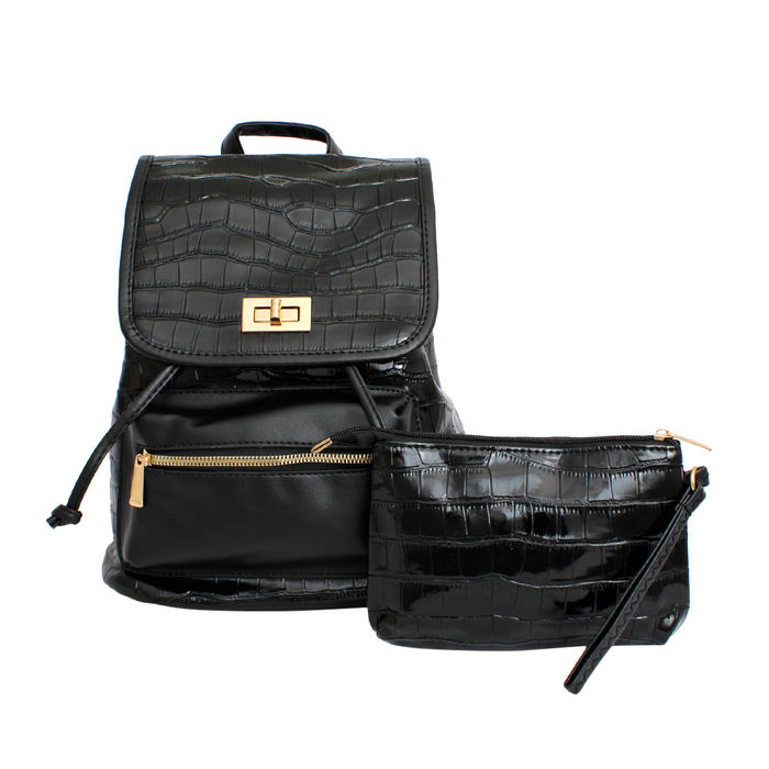 Faux croc backpack 2025