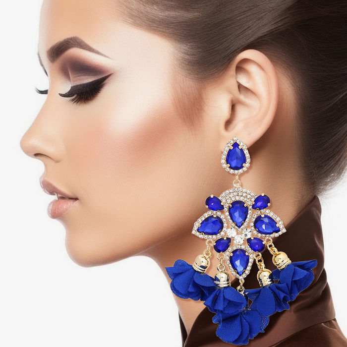 Blue formal earrings hot sale