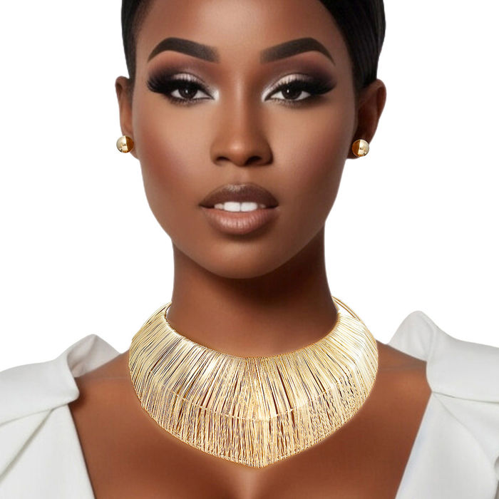 Wholesale Choker Gold Wide Rigid Pointed Armor Set Women
