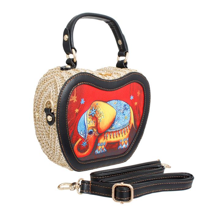 Elephant straw bag store