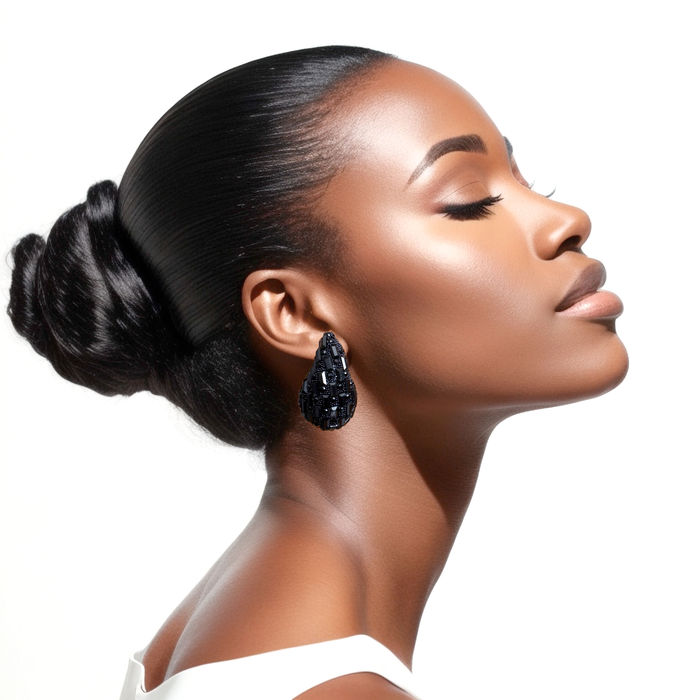 Chunky black earrings top