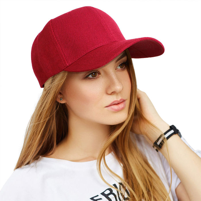 Wholesale Hat Burgundy Canvas Baseball Cap for Women