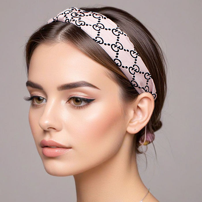 Wholesale Dozen Pack GG Print Knotted Headbands for Women