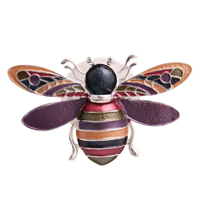 Multi and Silver Bee Magnet Brooch- Order Wholesale