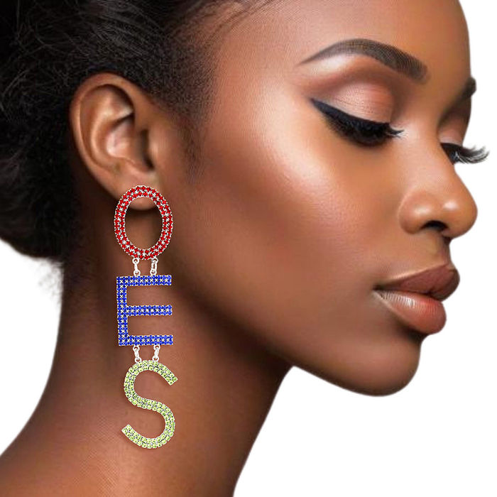 Letter dangle earrings on sale
