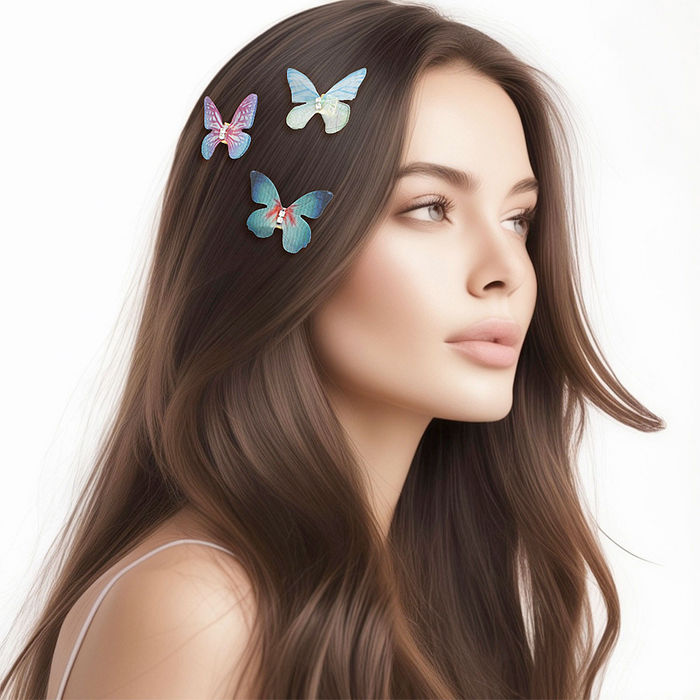 Wholesale Dozen Pack Butterfly Hair Braid Ring Sets Women