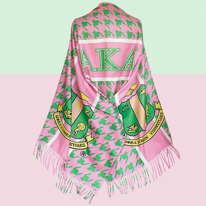 AKA Pink Green Houndstooth Fashion Shawl Scarf AKA Pink Green Houndstooth Fashion Shawl Scarf