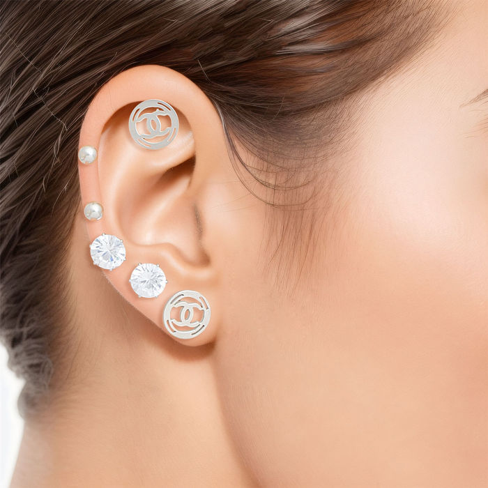 Wholesale Dozen Pack CC Stainless Steel Stud Sets Women
