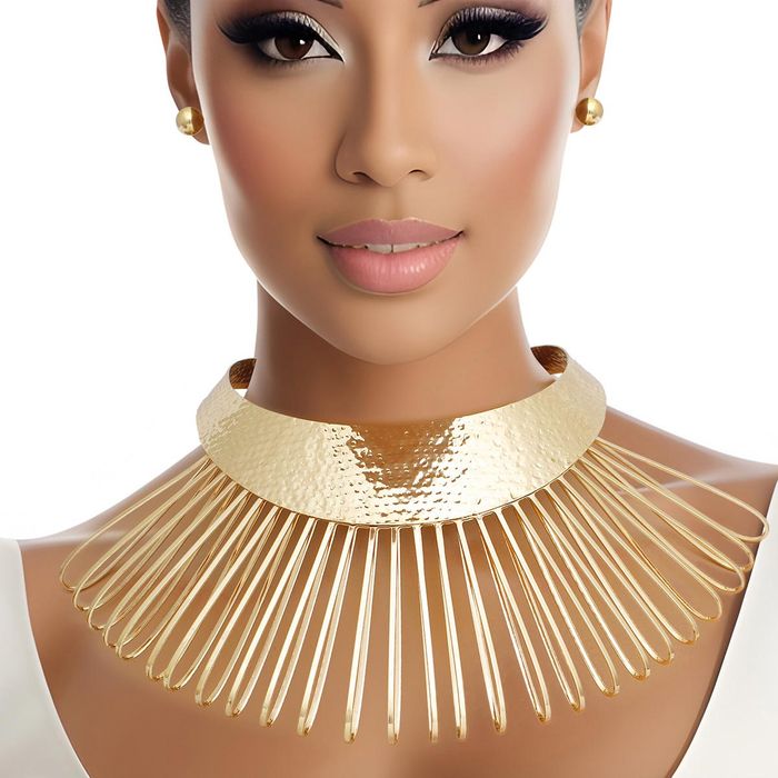 Wholesale Armor Choker Collar Gold Looped Wire Set for Women