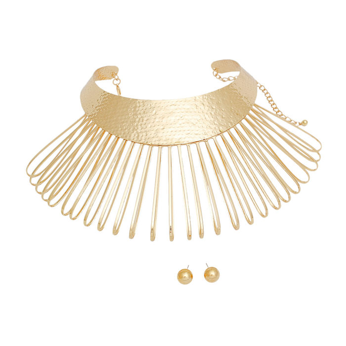 Wholesale Armor Choker Collar Gold Looped Wire Set for Women