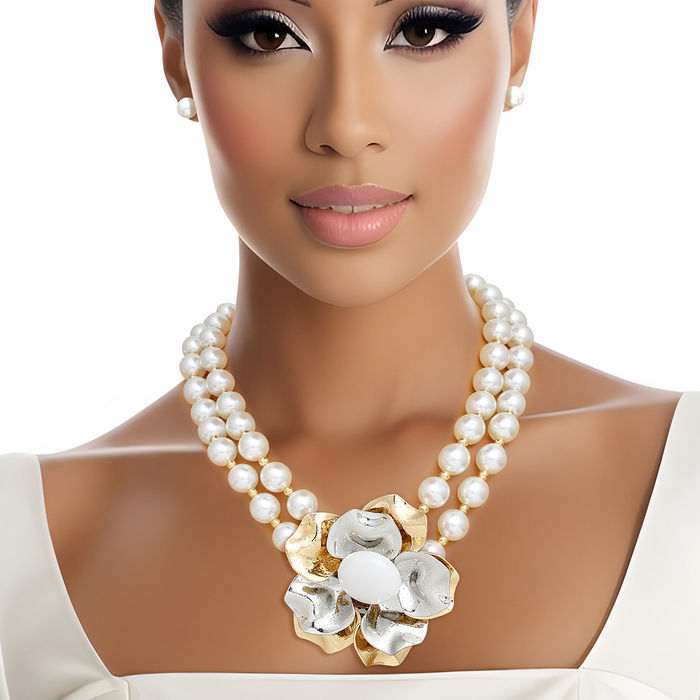 Flower girl pearl jewelry set discount