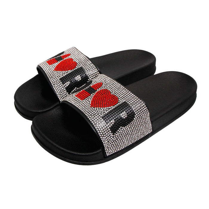 Designer slides with straps hotsell