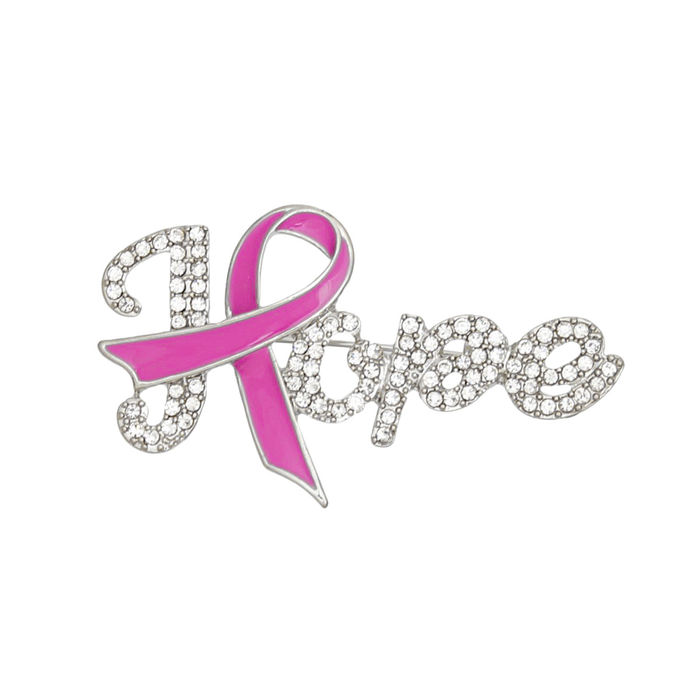 Pink ribbon brooch cheap