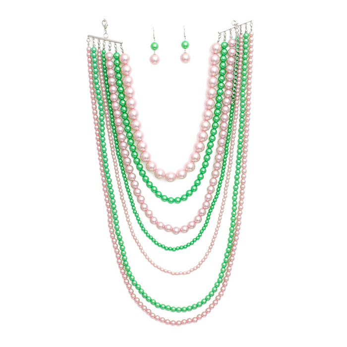 Alpha kappa alpha pearl necklace hot sale
