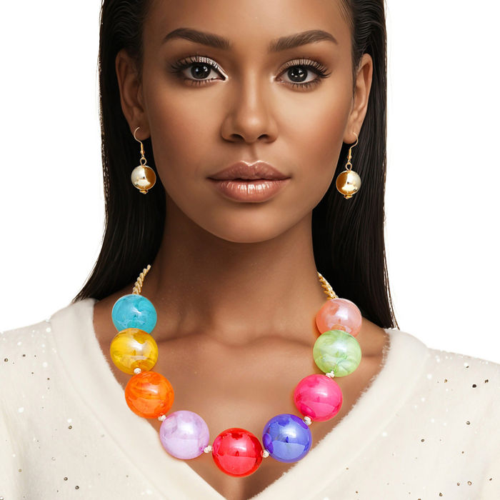 Marble ball necklace hotsell