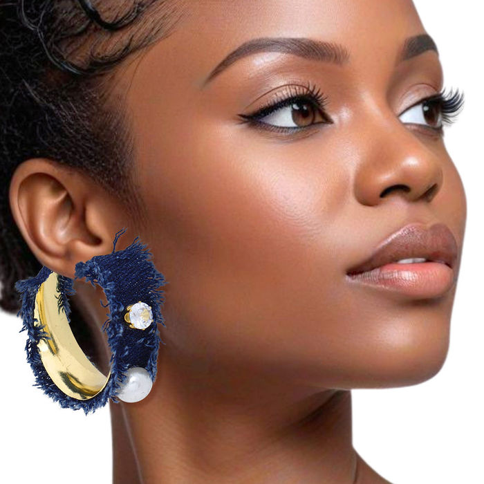 Jeweled hoop earrings sale
