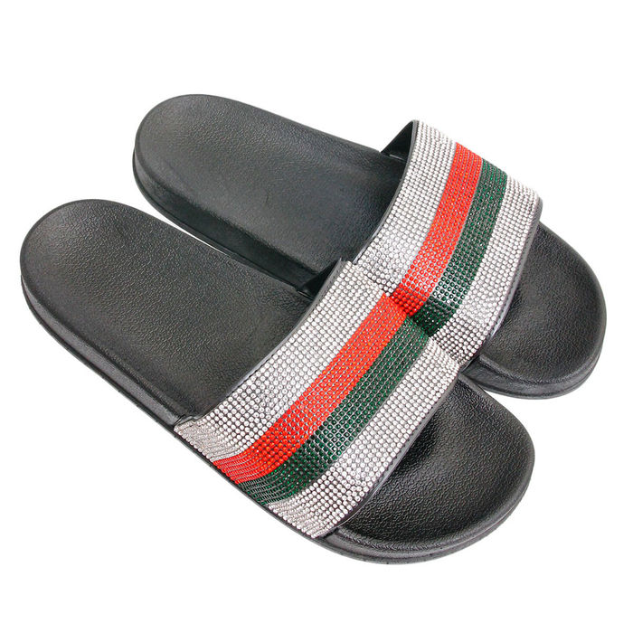 Red and green gucci slides best sale