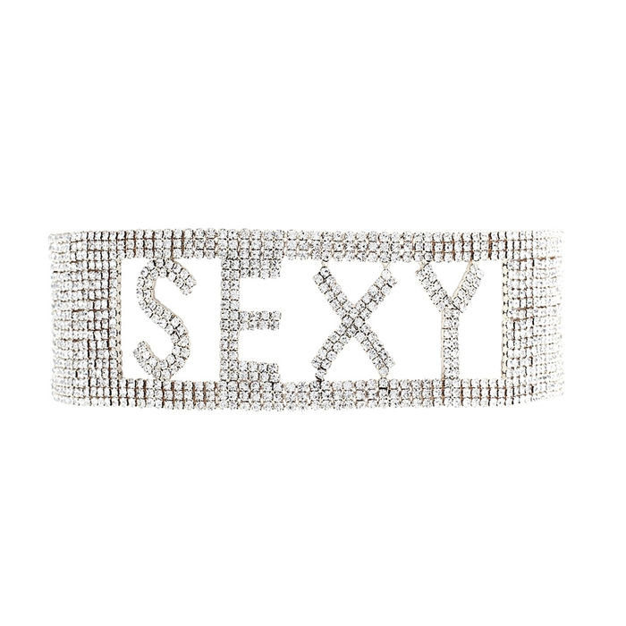 Rhinestone word choker hot sale