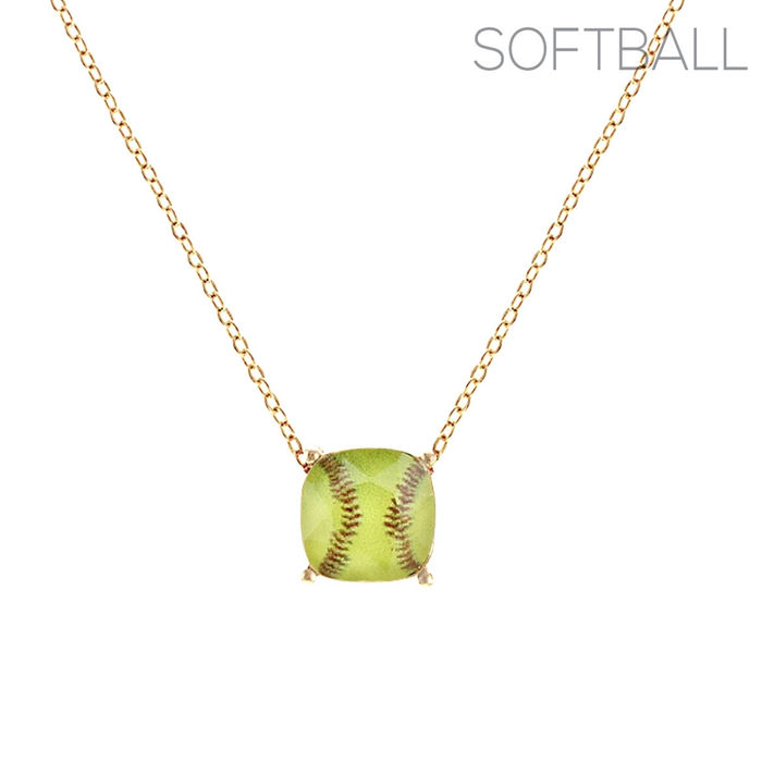 Softball charm necklace hotsell