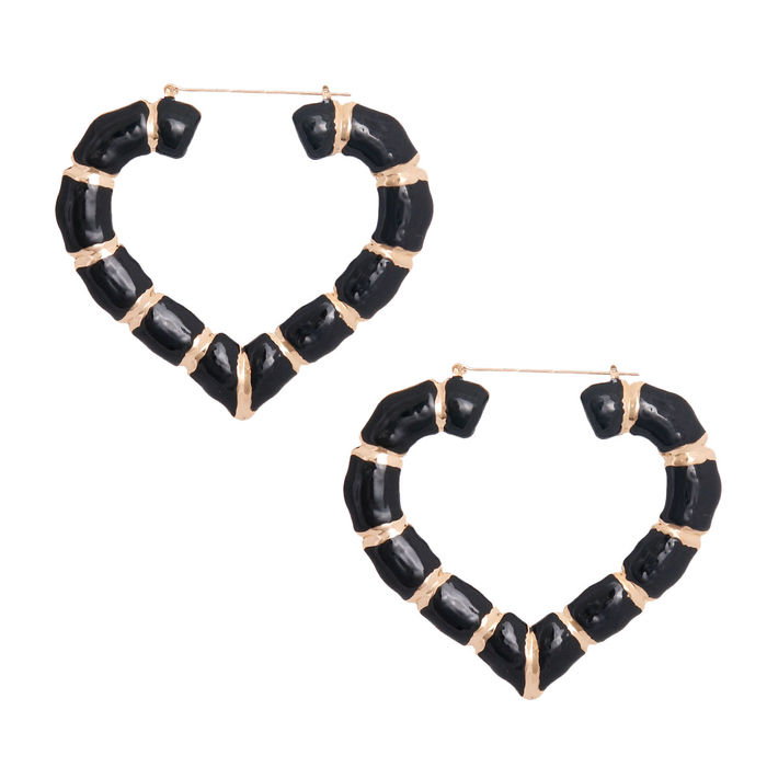 Black Color Bamboo Hoops