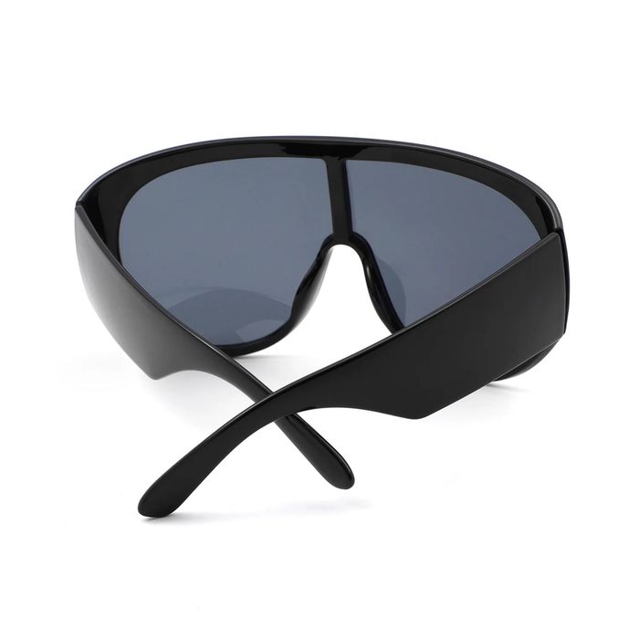 Wholesale Sunglasses Black Retro Rounded Visor for Women