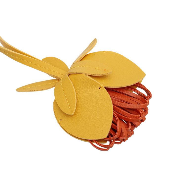 Wholesale Bag Charm Yellow Leather Flower Long Bag Accessory