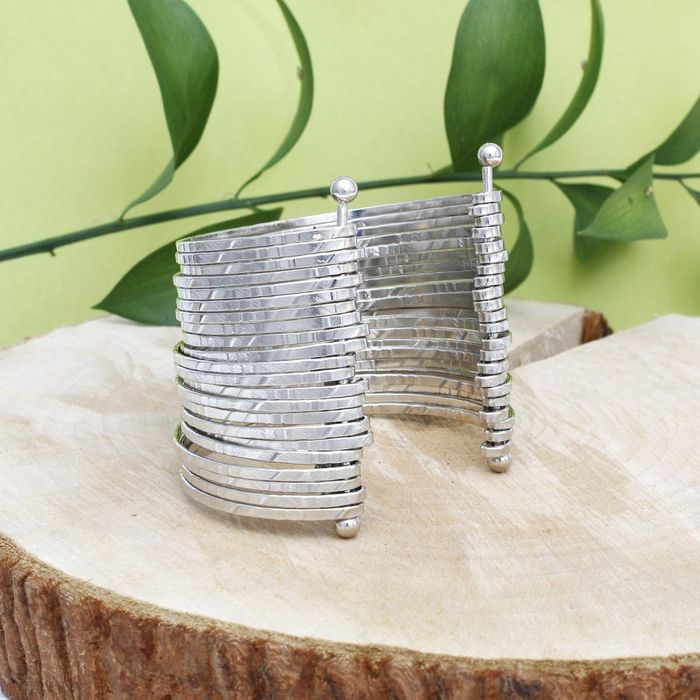 Wholesale Cuff Silver 22 Row Bangle Bracelet for Women