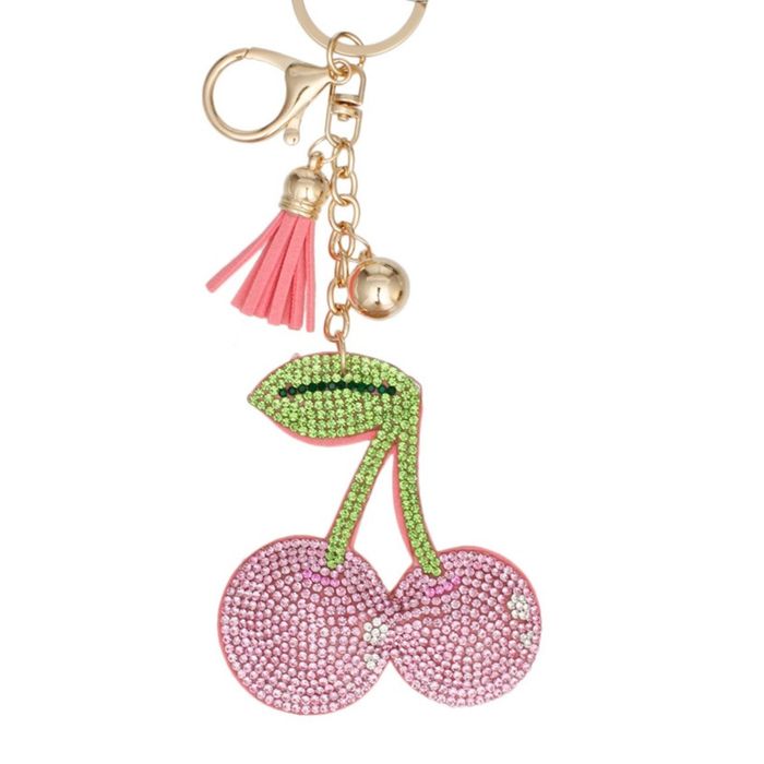 Wholesale Keychain Cheeky Coquette Pink Cherry Bag Charm