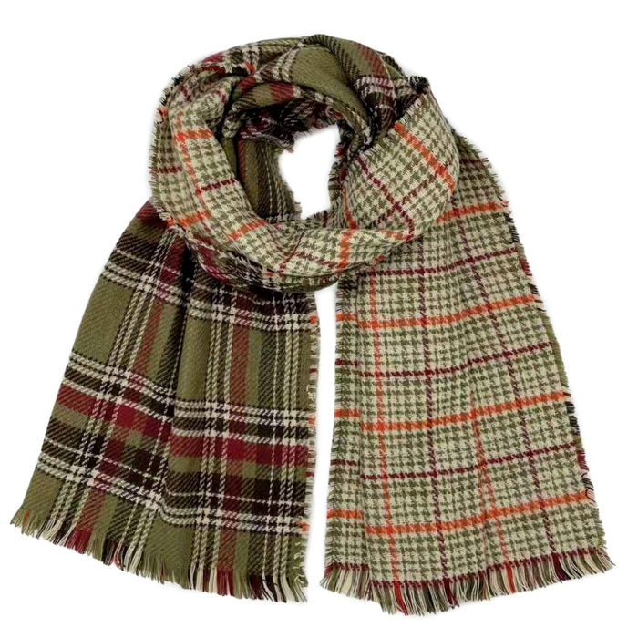 Olive plaid scarf hotsell