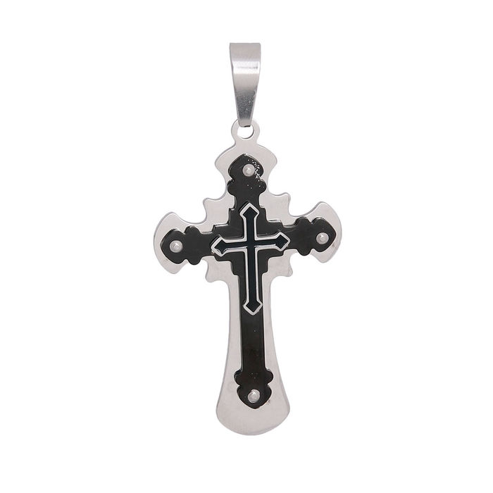 Black Stainless Steel Cross Pendant Order Wholesale