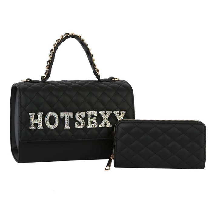 Quilted satchel handbag best sale