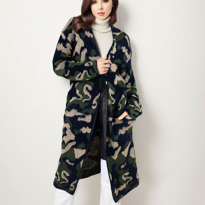 Long sale camo cardigan