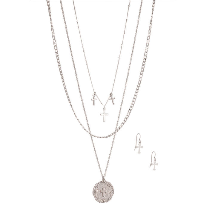 Religious top layered necklace