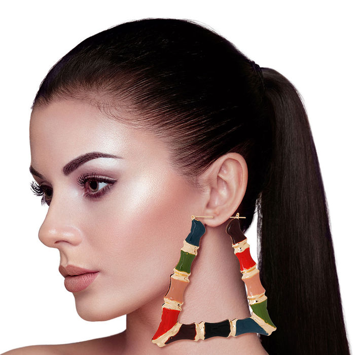 Multi Color Trapezoid Bamboo Hoops Order Wholesale