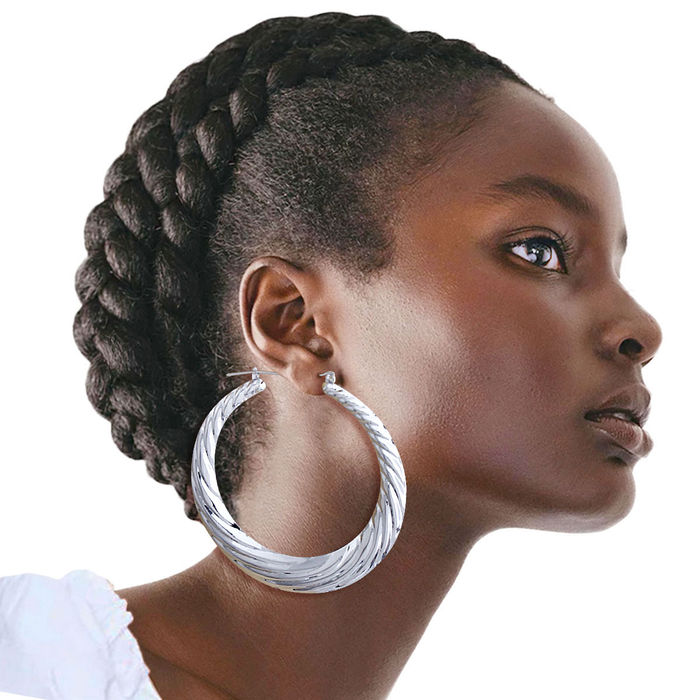 Wave hoop earrings cheap