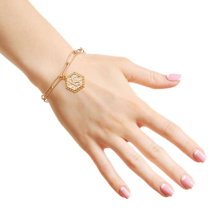Initial cheap charm bracelet
