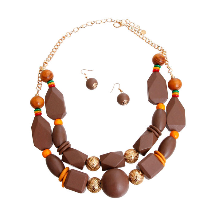 Buy Vintage African Safari Wood Chunky Necklace, Large Wood Safari Necklace,  Elephant, Large Wood Bead Necklace, African Safari Bead Necklace Online in  India - Etsy