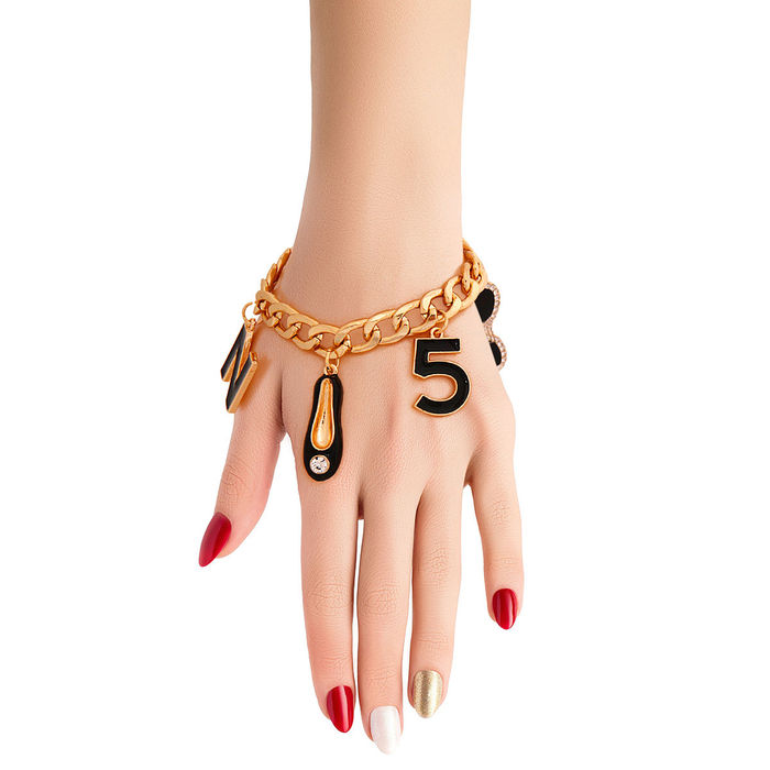 Gold Black Luxury Shoe Charm Bracelet Order Wholesale