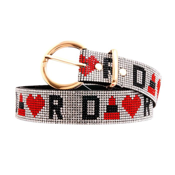 Designer rhinestone belt top