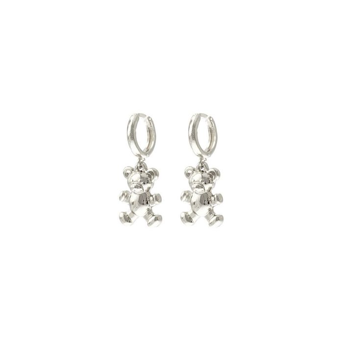Teddy bear hoop sale earrings