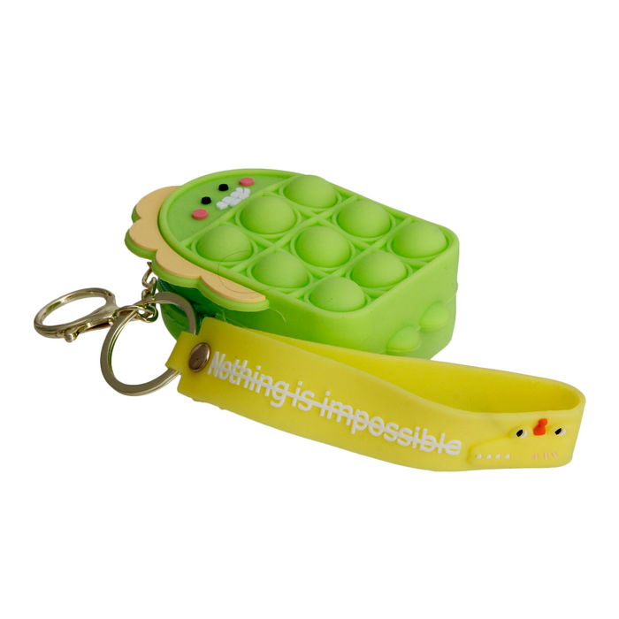 Neon Green Dino Bubble Pop Keychain- Order Wholesale