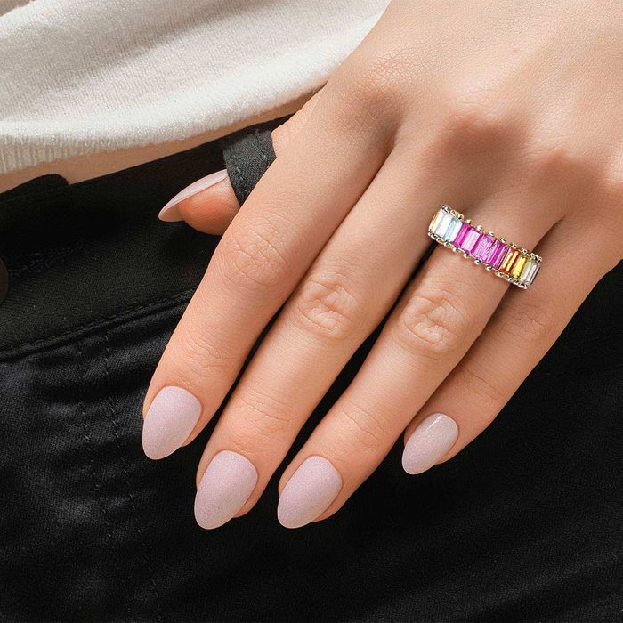 Size 8 Mixed Fuchsia Eternity Ring Order Wholesale