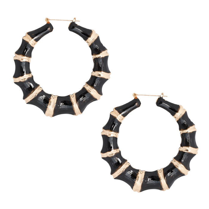 Black Color Bamboo Hoops- Order Wholesale