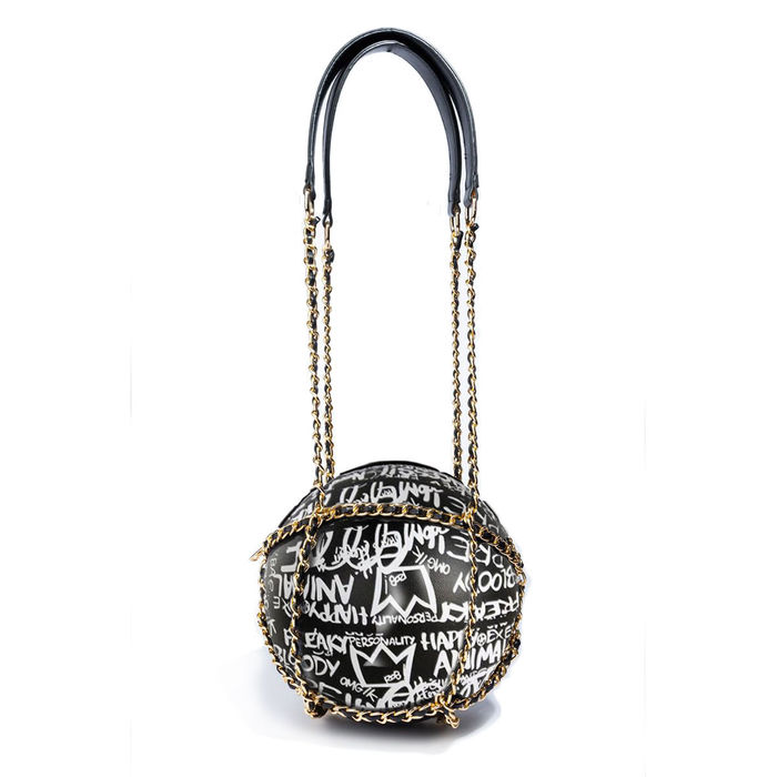 Cheap Basketball Handbag Small Round Bag Basketball Bag Letter Printing  Shoulder Bag | Joom